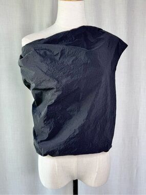 Paris Georgia Ruched Twisted Off Shoulder Black Top Size XL